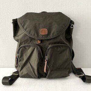 BRIC’S X-Travel Piccolo City Backpack Olive Green Nylon Water Resistant Bag EUC